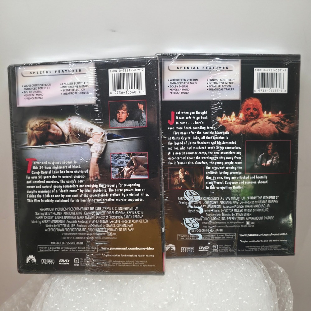 Friday the 13th Part 1 & Part 2 Widescreen DVD Collection - Horror Movies - Picture 2 of 2